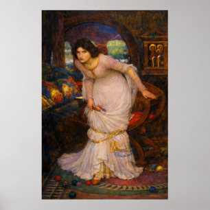 Affiche La Dame de Shalott regardant Lancelot
