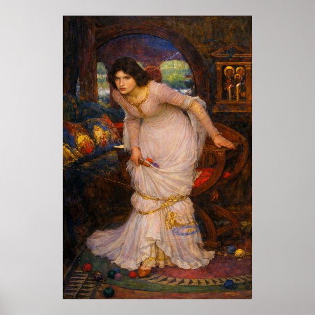 Affiche La Dame de Shalott regardant Lancelot (Devant)