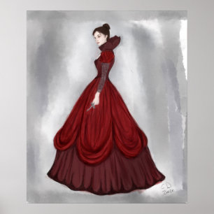 Affiche La Dame en rouge