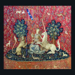 Affiche La Dame et la licorne, Vue<br><div class="desc">La Dame et la licorne, Vue (La Dame a la licorne, La vue) Tapisserie médiévale (vers 1500). Cette tapisserie fait partie d'une série de six. Chaque tapisserie présente une dame médiévale dans différentes poses. Chaque scène représente l'un des cinq sens, ainsi qu'une sixième scène intitulée Mon Seul Desir (mon seul...</div>