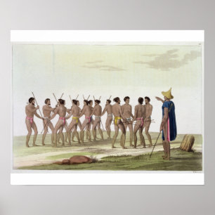 Affiche La danse de guerre des insulaires de Caroline,