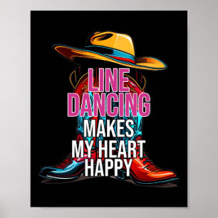 Affiche La Danse En Ligne Fait De Mon Coeur Un Pays Heureu
