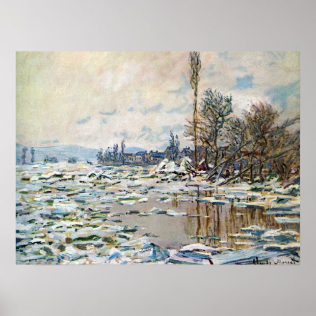 Affiche La débâcle des glaces de Claude Monet (Devant)