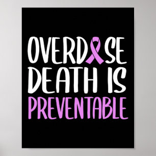 Affiche La Décès En Surdose Est Prévenable Purple Ribbon A