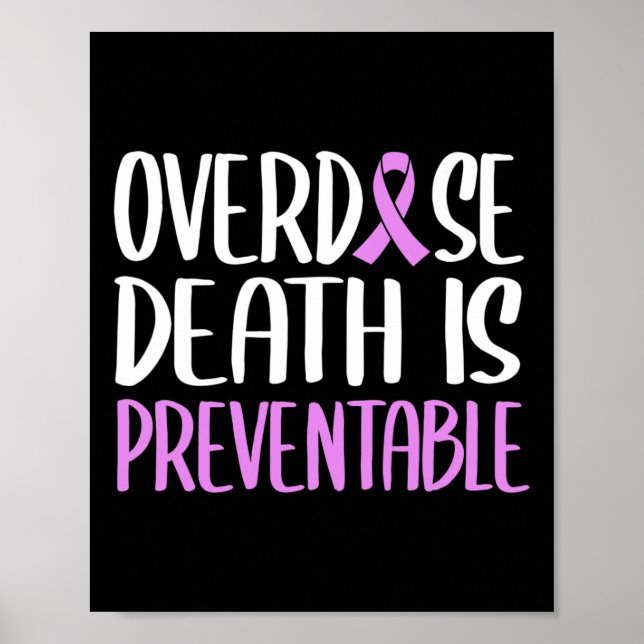 Affiche La Décès En Surdose Est Prévenable Purple Ribbon A (Devant)