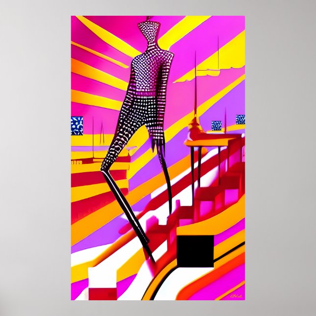 Affiche La Déclinaison de Slick-Slax sur l'Escalator (Devant)
