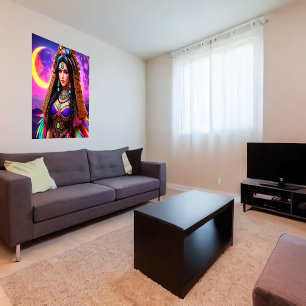 Affiche La déesse aztèque Metztli   Art AI