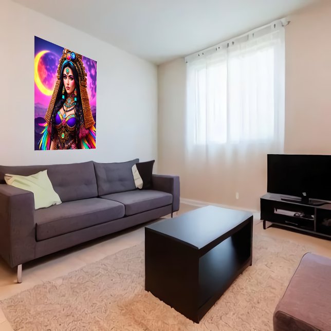 Affiche La déesse aztèque Metztli | Art AI (Créateur téléchargé)