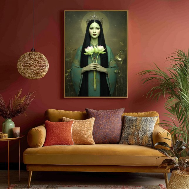 Affiche La déesse bouddhiste Green Tara Peinture minimalis (Créateur téléchargé)