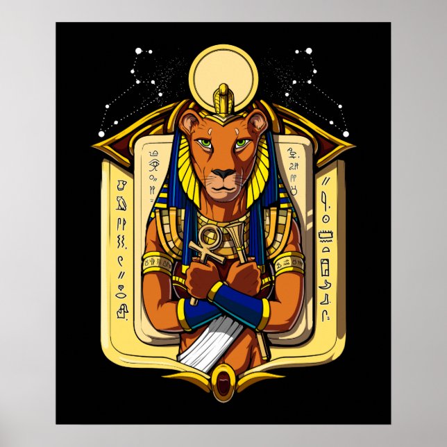 Affiche La déesse égyptienne Lioness Sekhmet God Bastet (Devant)
