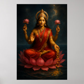 Affiche La déesse Lakshmi énergie divine richesse