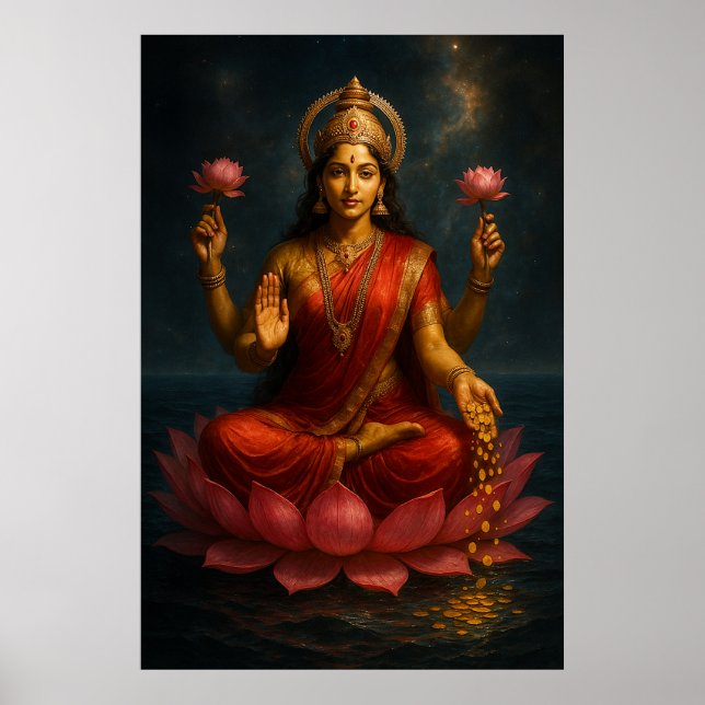 Affiche La déesse Lakshmi énergie divine richesse (Devant)
