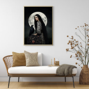 Affiche La déesse Morrigan avec l'art gothique sombre du c