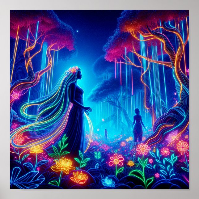 Affiche La déesse Neon Forêt de Lumière Imaginaire conte d (Devant)