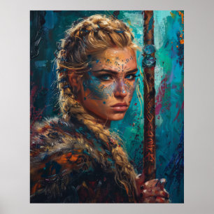 Affiche La déesse Norse Freyja Reine des Valkyries Blonde