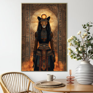 Affiche La déesse Sekhmet Art Lioness égyptienne Abstraite