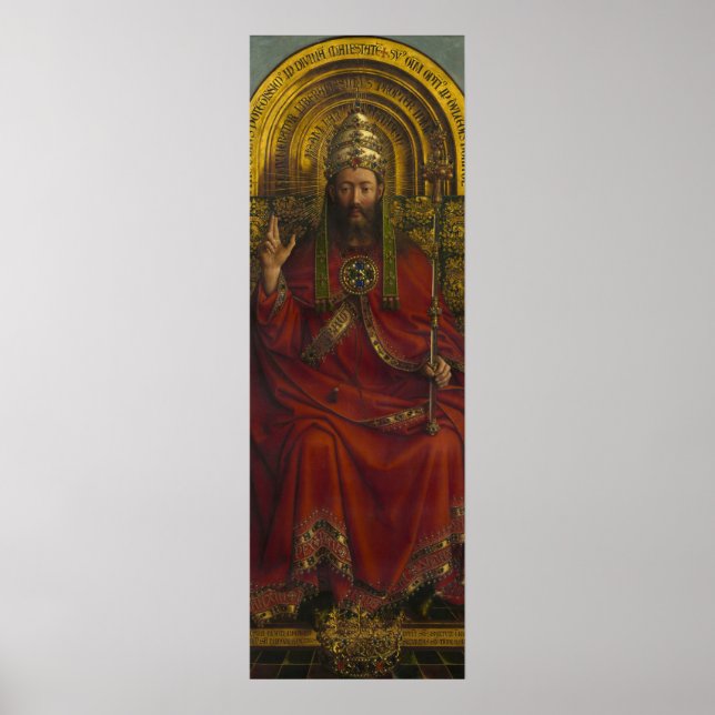 Affiche La Déité Enthronée, Christ, Le Retable De Gand (Devant)