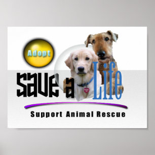 AFFICHE LA DÉLIVRANCE ANIMALE DE SOUTIEN - ADOPTEZ !