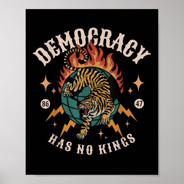 Affiche La démocratie n'a pas de roi 8647 Anti Trump Ameri (Devant)