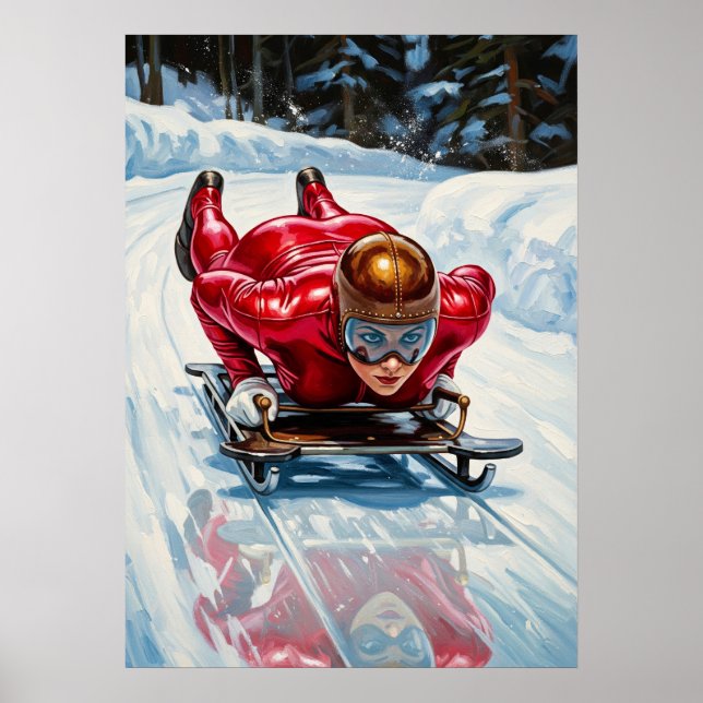 Affiche LA DESCENTE EN SKELETON (La descente de squelette) (Devant)