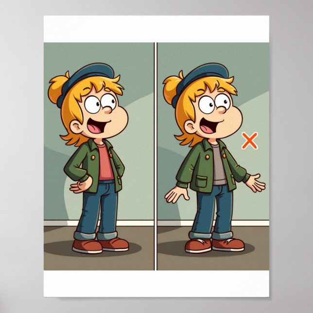 Affiche La différence entre les deux images (Devant)