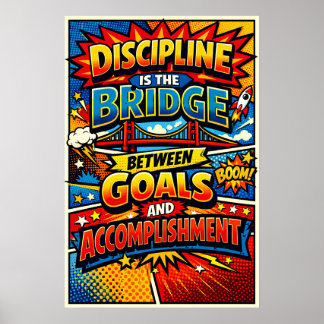 Affiche La Discipline Est Le Pont Bande Dessinée Pop Art