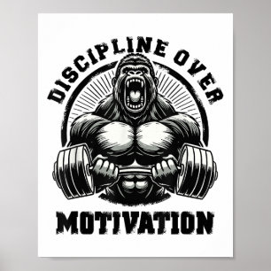 Affiche La Discipline Plutôt que la Motivation Citations d