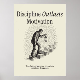 Affiche La discipline surpasse la motivation