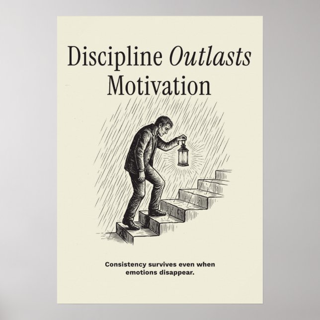 Affiche La discipline surpasse la motivation (Devant)