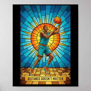 Affiche La distance n'empêche pas le basket-ball Église Mo
