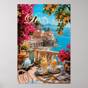 Affiche La Dolce Vita Amalfi Coast Sorbet au Citron Art Sc