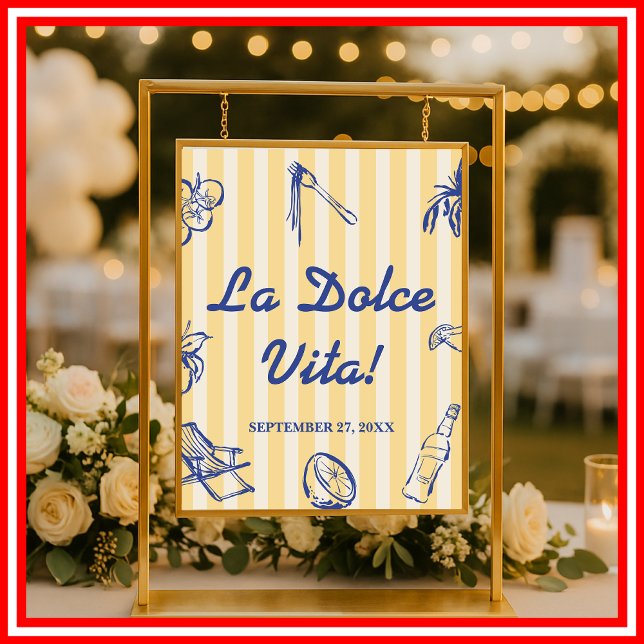 Affiche La Dolce Vita Citrons Semaine de Mariage Italienne (Créateur téléchargé)