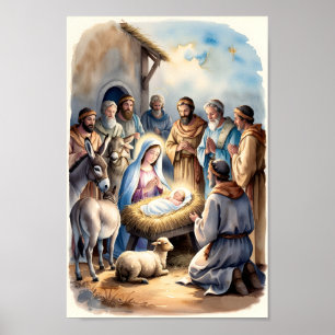 Affiche La douce Nativité Christian Wall Art