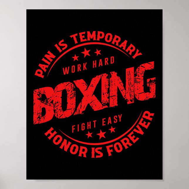 Affiche La douleur est le travail temporaire dur Boxe comb (Devant)