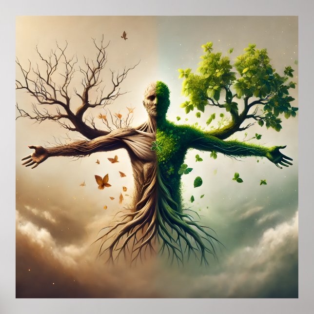 Affiche La dualité de la vie - Croissance et déclin (Devant)