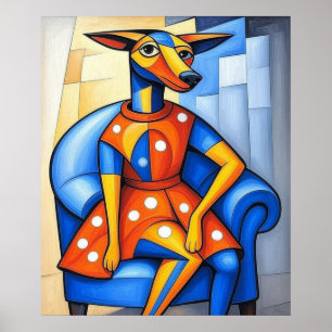 Affiche La duchesse est assise sur sa chaise bleue