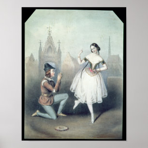 Affiche La Esmeralda' : Carlotta Grisi & Jules Perrot