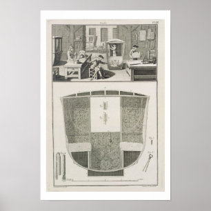 Affiche La fabrication d'une chaise de berline dans un