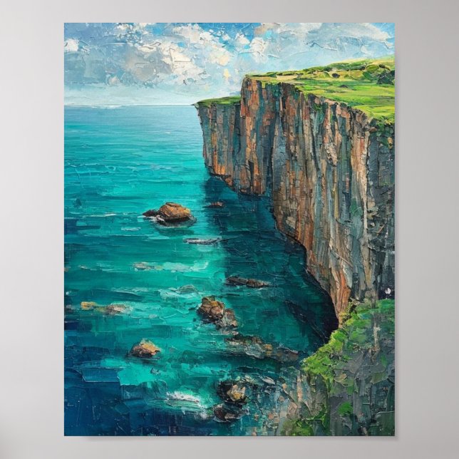 Affiche La Falaise d'Émeraude : Une Symphonie Texturée de  (Devant)