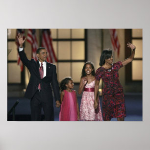 Affiche la famille de Barak Obama fait signe la dernière n