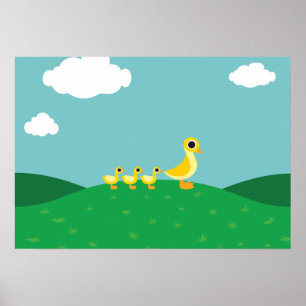Affiche La famille de canard