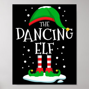 Affiche La famille de Noël des elfes dansantes qui corresp