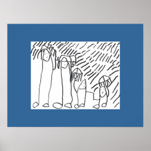 Affiche La famille d'Isaac dans l'affiche de pluie