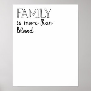 Affiche La famille est plus que l'affiche du sang