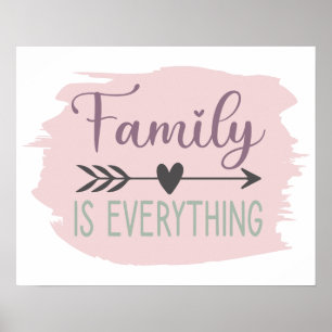 Affiche La famille est tout Couleur Editable Brush Stroke