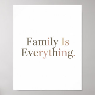 Affiche La famille est tout Élégant Serif Typographie