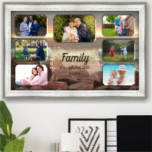 Affiche La famille est un cadeau Collage photo 0893 Impres