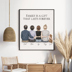Affiche La famille est un cadeau qui dure pour toujours