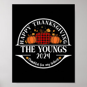 Affiche La famille Youngs de Thanksgiving remercie pour ma