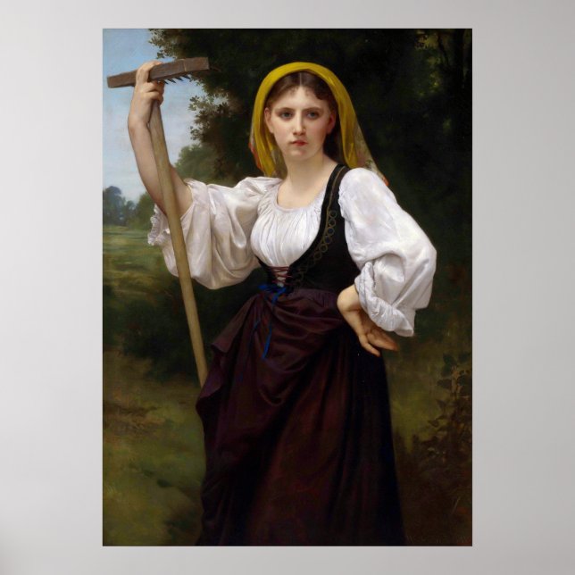 Affiche La Faneuse par William-Adolphe Bouguereau (Devant)